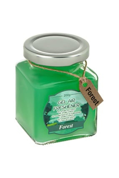 OEM Green Gel Room Air Freshener in Glass Container with Forest Aroma 200g