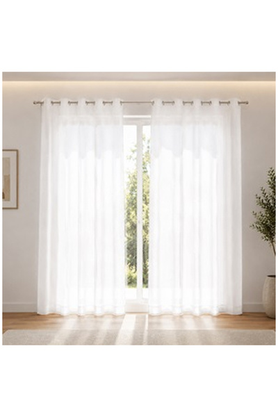 OEM Perdea Decorativa Faux Silk Off White cu Inele 140x260cm