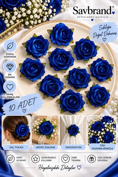 SavBrand Velvet Rose Flower Hair Clip and Brooch – Decorative Hairpin – Styli...