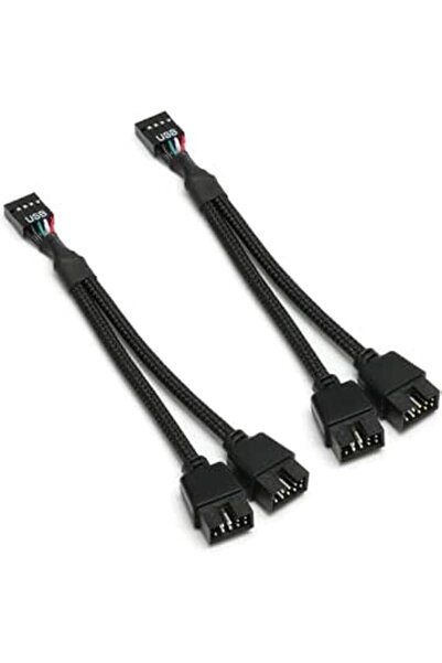 Generic قطعتان من كابل تمديد من 9 دبابيس أنثى إلى 9 دبابيس ذكر، مقسم رأس USB2...