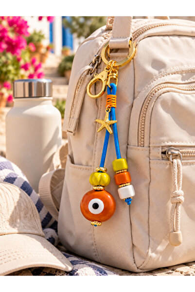 Zet Design Handmade Bag Ornament - Dana Eye Evil Eye Beaded Bodrum Beaded Key...