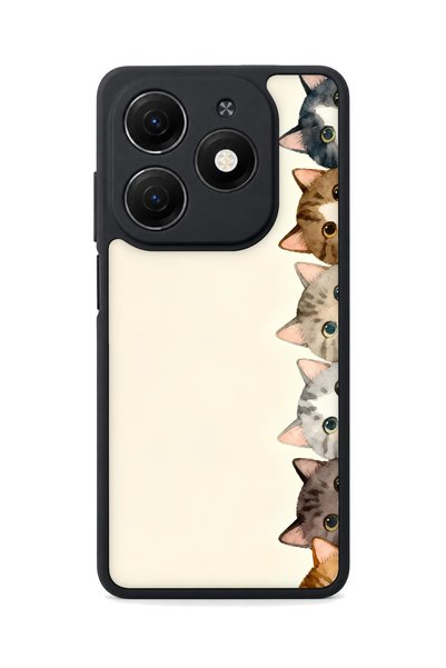 TECNO Spark 20 Compatible Cat Patterned Camera Protected Shock Resistant Case