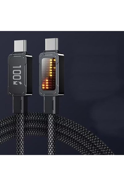 KASTWAVE كابل USB C إلى USB C بقوة 100 واط، سلك شحن سريع مع شاشة عرض، هيكل من...