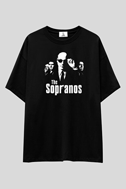 UmbraWear Serija postera serije "Sopranos" crna široka unisex majica | 100% p...