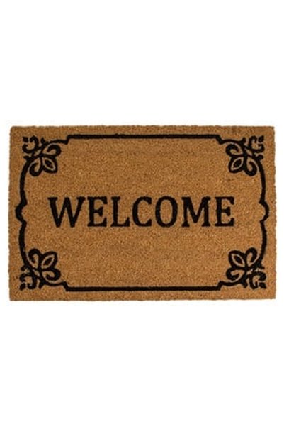 OEM Brown Entrance Mat with Black Border & "Welcome" Message 60x40cm