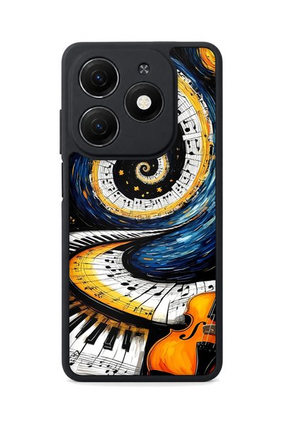 TECNO Spark 20 Compatible Piano Patterned Camera Protected Shockproof Case