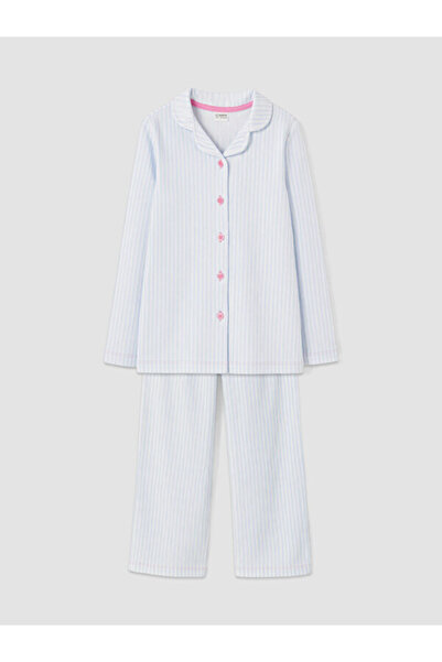 LC Waikiki Rmz Gi̇yi̇m Farkiyla Shirt Roba Collar Girls' Pajama Set