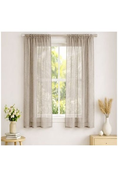 OEM Beige Curtain with Window Tape 140x140cm