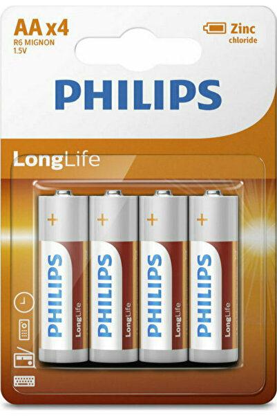 Philips Μπαταρίες Ψευδαργύρου LongLife AA 1.5V 4 τεμάχια