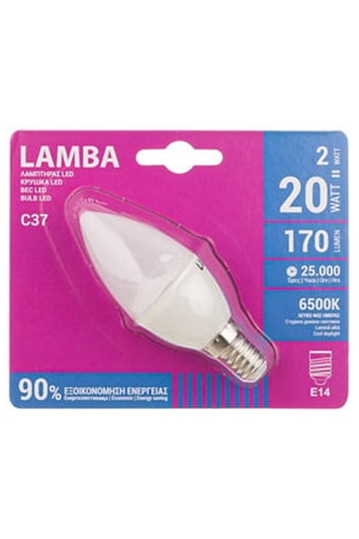OEM Λάμπα LED E14 2W (C37) - Alb Rece