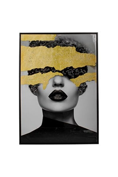 OEM Tablou Canvas Glossy Femeie cu Cristale & Glitter 52x72x2,8cm