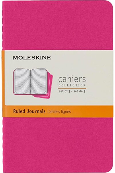 Moleskine Cahier Pocket/A6, 3Er Set, Lined, Kinetic Pink