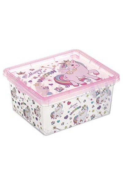 OEM Transparent Box with Lid & Unicorn Pattern for Toys 2.5lt