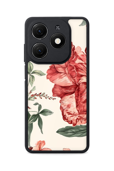 TECNO Spark 20 Compatible Hibiscus Patterned Camera Protected Shockproof Case