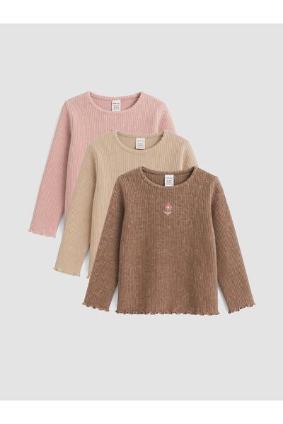 LC Waikiki 3-Pack Crew Neck Embroidered Baby Girl T-Shirt (W6)