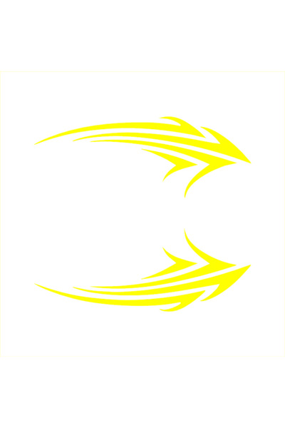 Oracal Set de 2 autocolante pentru rezervor, Tribal Auto Moto ATV - 20cm, Galben