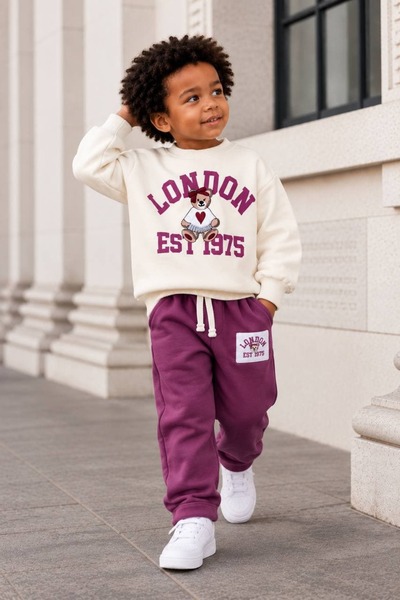 MyChino Kids London est 1975 raised cotton tracksuit set