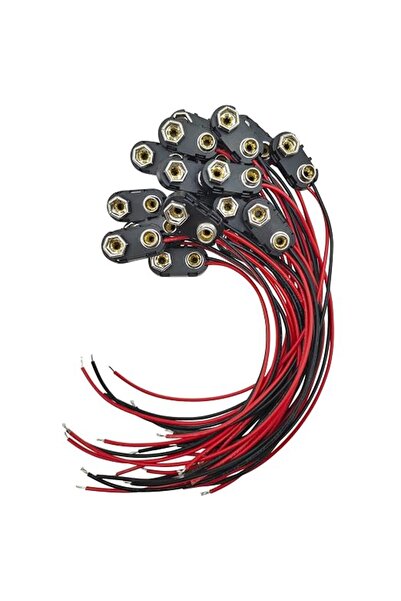 X SPRING 9V Battery Clip Connector, 20Pcs 9 Volt Battery Button Buckle with D...
