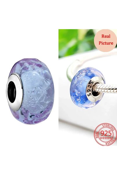 Choice AMC0038 Colorful Murano Glass Beads Glass Ripple Charm Wavy Glass Bead...