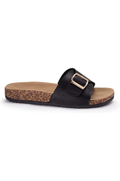 BATA صندل مسطح كاجوال للنساء، أسود، مقاس 36
