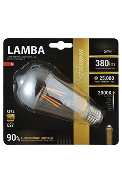 OEM Λαμπτήρας Bec Led E27 5W (ST64) Filament Decor - Θερμό Φως