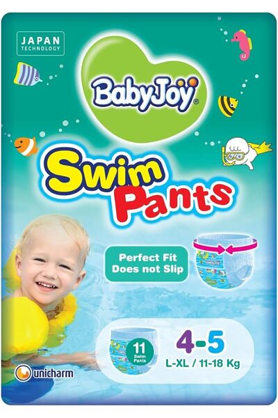 BabyJoy Swim Pants Diaper, Size 4-5, Large - XL, 11-18 Kg, Saving Pack, 11 Sw...