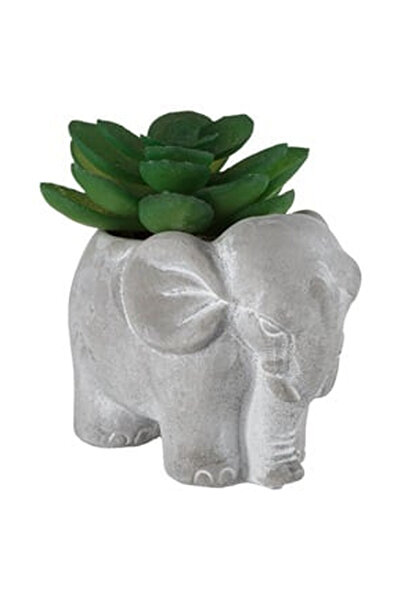 OEM Ghiveci Decorativ Etnic Elefant cu Planta Artificiala 8x5x7.5cm