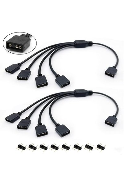 AZONEE 5V 3Pin Addressable RGB 1 to 4 Splitter Cable, Y-Shaped ARGB Fan Conne...