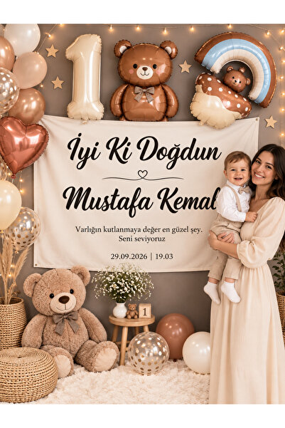 HiraEv Kişiye Özel Büyük Ebat Birinci Kalite İyi Ki Doğdun Doğum Günü Duvar Ö...