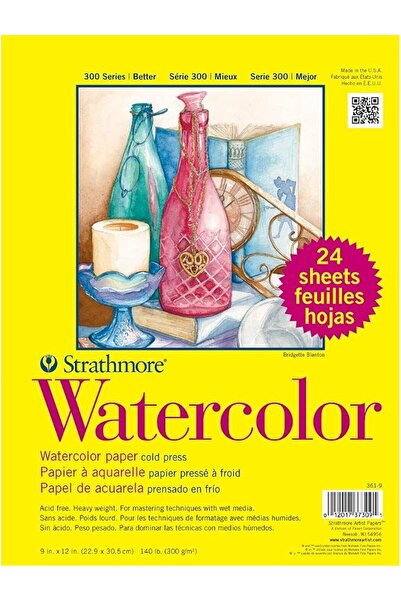 Strathmore Paper 300 Series Watercolor Class Pack, Cold Press, 1 Pack, Origin...