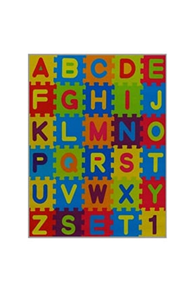 OEM Covoras Decorativ Dreptunghiular Colorat Model Puzzle cu Litere 120x90cm