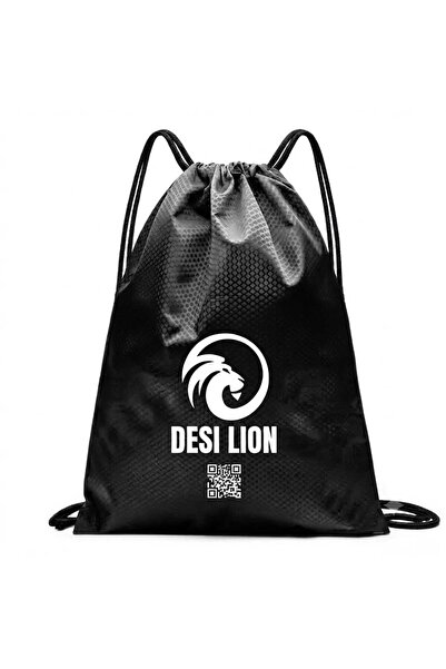 DESI LION Protein Shaker Bottle 700ml with Mixing Ball & Black Drawstring Gym Bag Combo