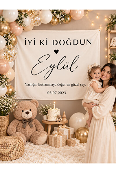 HiraEv Kişiye Özel Büyük Ebat Birinci Kalite İyi Ki Doğdun Doğum Günü Duvar Ö...
