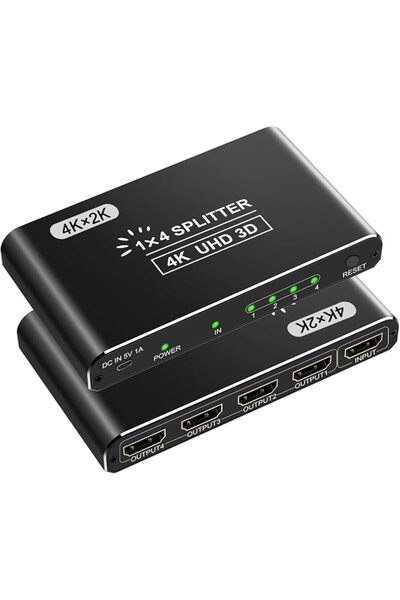 NALACAL HDMI Splitter, 1 in 4 Out 4K HDMI Splitters for Dual Monitors, Suppor...