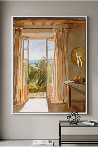 Jasmine Art Rustic Tuscan Villa Nature Wall Art | Portrait Framed Canvas Prin...