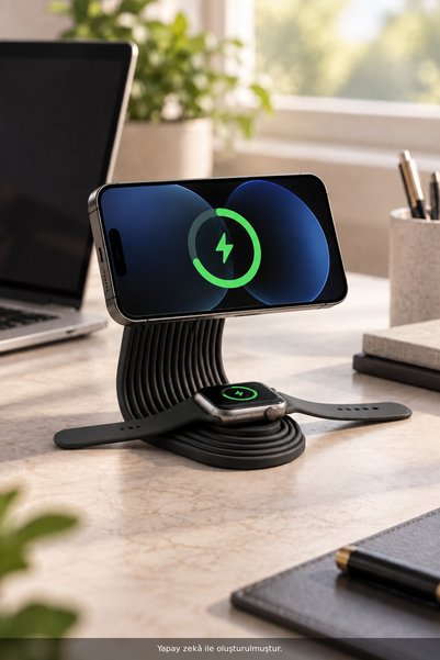 Luwin 2’si 1 Arada MagSafe ve Akıllı Saat Şarj Standı – Masaüstü Düzenleyici ...