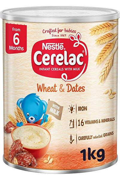 Cerelac Nestle Infant Cereal, Wheat & Dates, Baby Food, Tin, 1kg