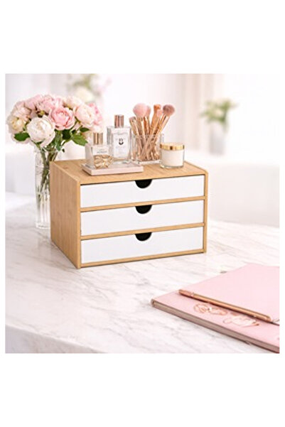 OEM Wooden Box with 3 Drawers 25x15.5x15.5cm