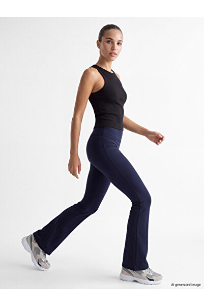 LC Waikiki Rmz Gi̇yi̇m Farkiyla High Waist Spanish Leg Women's Leggings