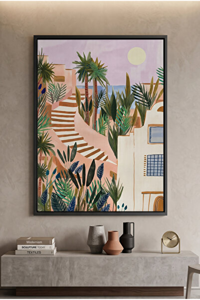 Jasmine Art Mediterranean Terracotta Steps Nature Wall Art | Portrait Framed ...