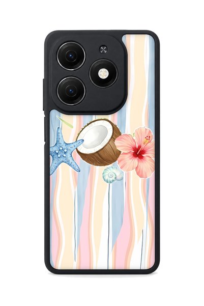 TECNO Spark 20 Compatible Beach Patterned Camera Protected Shockproof Case