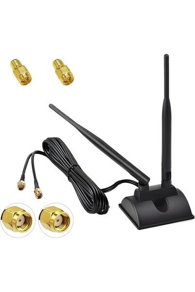 GENERAL WiFi Antenna 2.4GHz 5GHz Dual Band Frequency Magnetic 6dBi RP-SMA Ada...