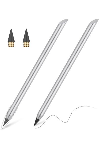 AUAUY 2PCS Metal Inkless Pencil, Infinity pencil, Reusable Everlasting Pencil...