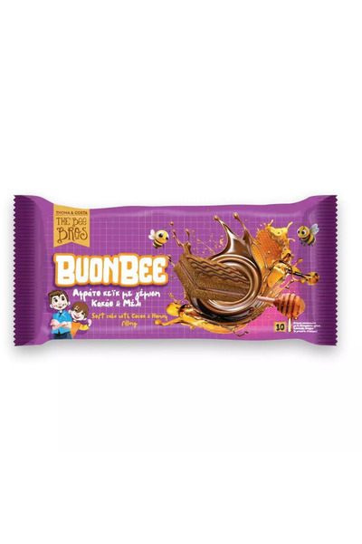 The Bee Bros Buonbee Αφράτο Κέικ με γεύση μέλι και κακάο 25γρ 10 τεμάχια