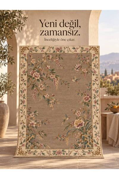 YTR HOME Dijital Baskı Yıkanabilir Kaymaz Taban Dekoratif Salon Mutfak Halısı...