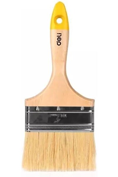 Deli Wooden Handle Paint Brush, 4-Inch Size, Milky White