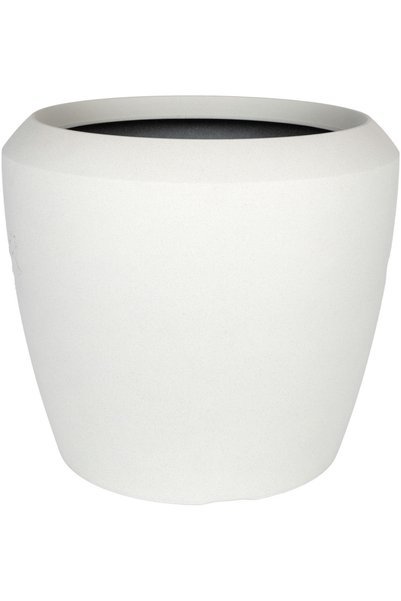 Herdekora Plastik Saksı Oval Kum Efektli Beyaz 55.6X48.4 Cm.
