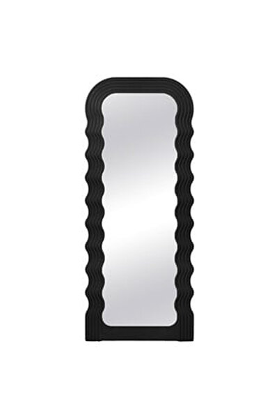 OEM Oglinda de Perete cu Cadru Negru Ondulat 46x110cm