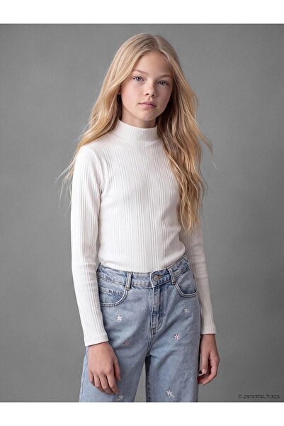 LC Waikiki High Collar Girls' T-Shirt (W6)