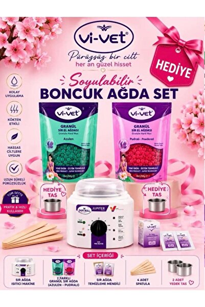 Genel Markalar 2 Paket Vivet Boncuk Ağda + 1 Adet 2 Yıl Garantili Ağda Makine...